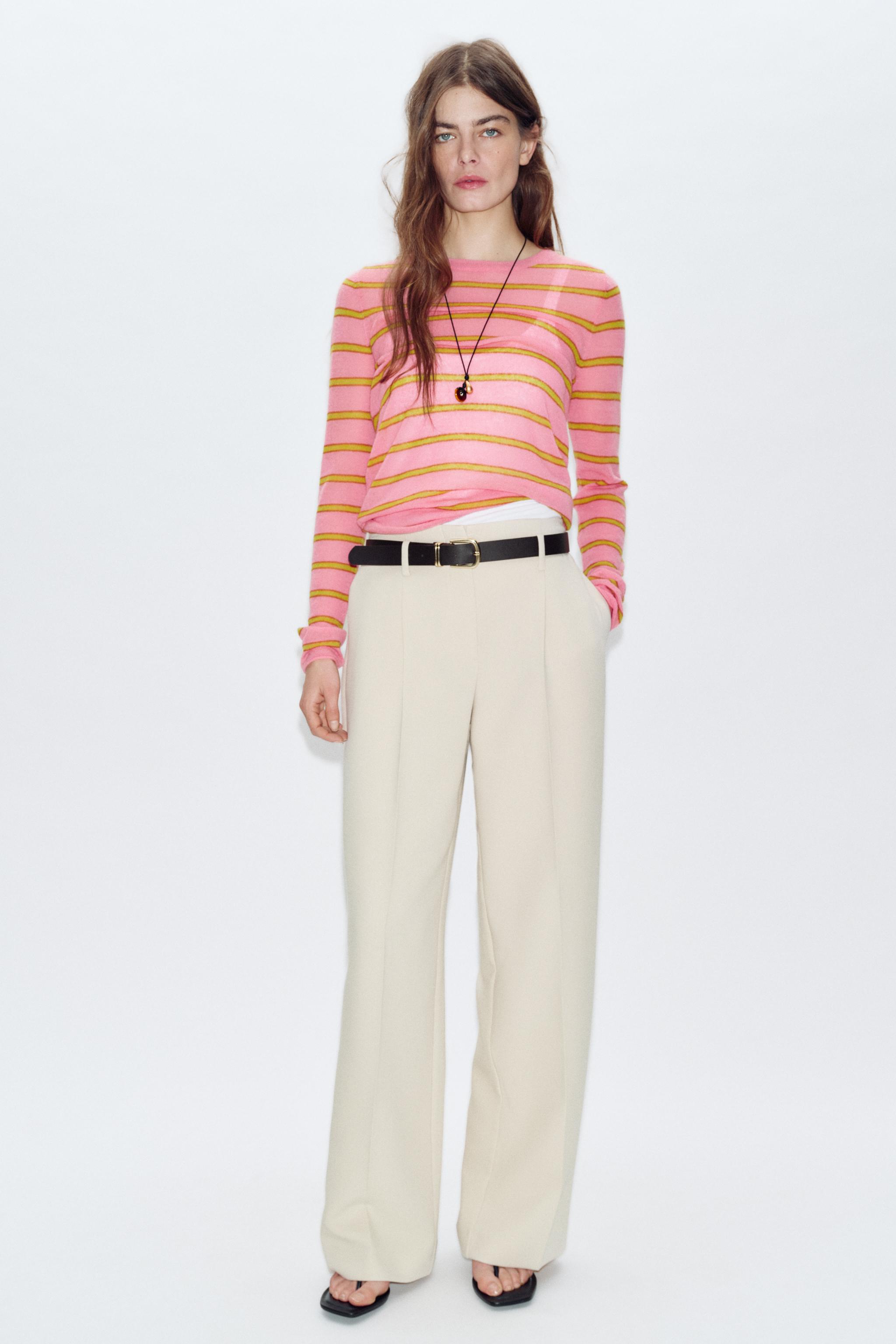 PANTALON DROIT À PINCES AVEC CEINTURE